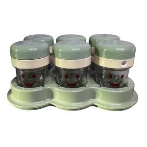 Baby Bullet Food Processor Replacement Storage Cups Tray Set Of 6 Lids